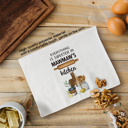 Mawmaw's Kitchen Towels, Mawmaw Gifts Grandma Gifts Hand Towels, MawmawGrandma Christmas Dish Towels Tea Towels for Kitchen, MawmawGrandma Gifts from Grandkids, 16x24inch