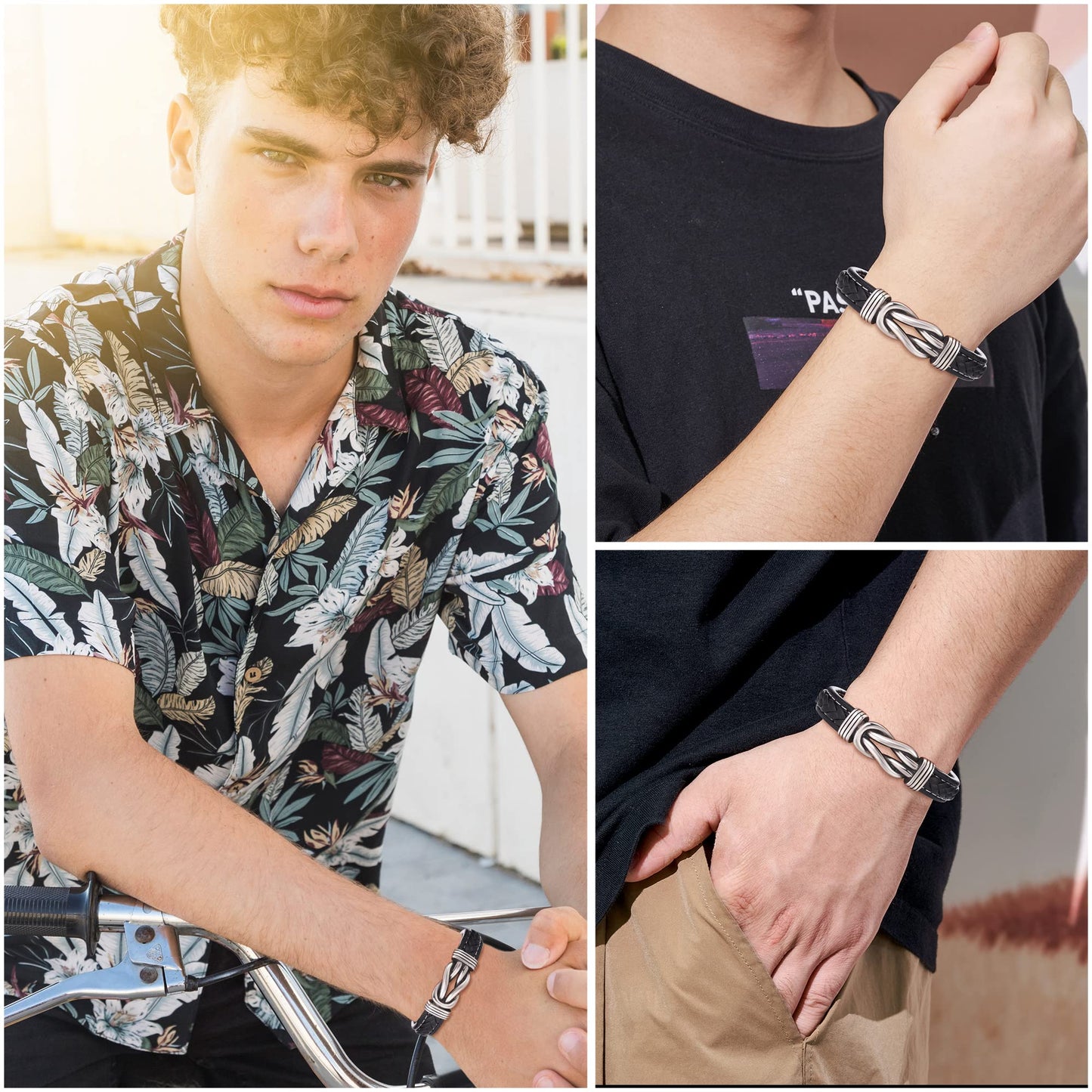 Tarsus Bracelet for Son/Grandson/Nephew, Gifts for Teen Boys Leather Knot Bracelet, Graduation Christmas Birthday Gifts