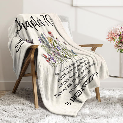 Afterprints 70th Birthday Gifts for Women, Chapter 70 Birthday Blanket, 70 Year Old Bday Gift for Woman, Mom, Friend, Sister, 70th Birthday Decorations, Turning 70 Throw Blankets 50'' x 60''