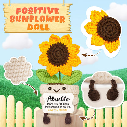 AceThrills Abuelita Gifts, Regalos para Abuela | Regalos de Cumpleaños de Nietos para Día de la Madre, Navidad y Cumpleaños - Hecho a Mano con Crochet Divertido y Bonito Girasol