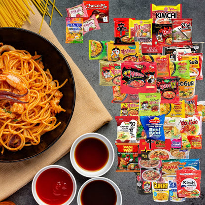 FUDOBOX Asian Instant Ramen Noodles Variety Pack | Mild to Bold Flavors with Chopsticks | Quick Meals and Student Care Package | 15 Pack Assorted