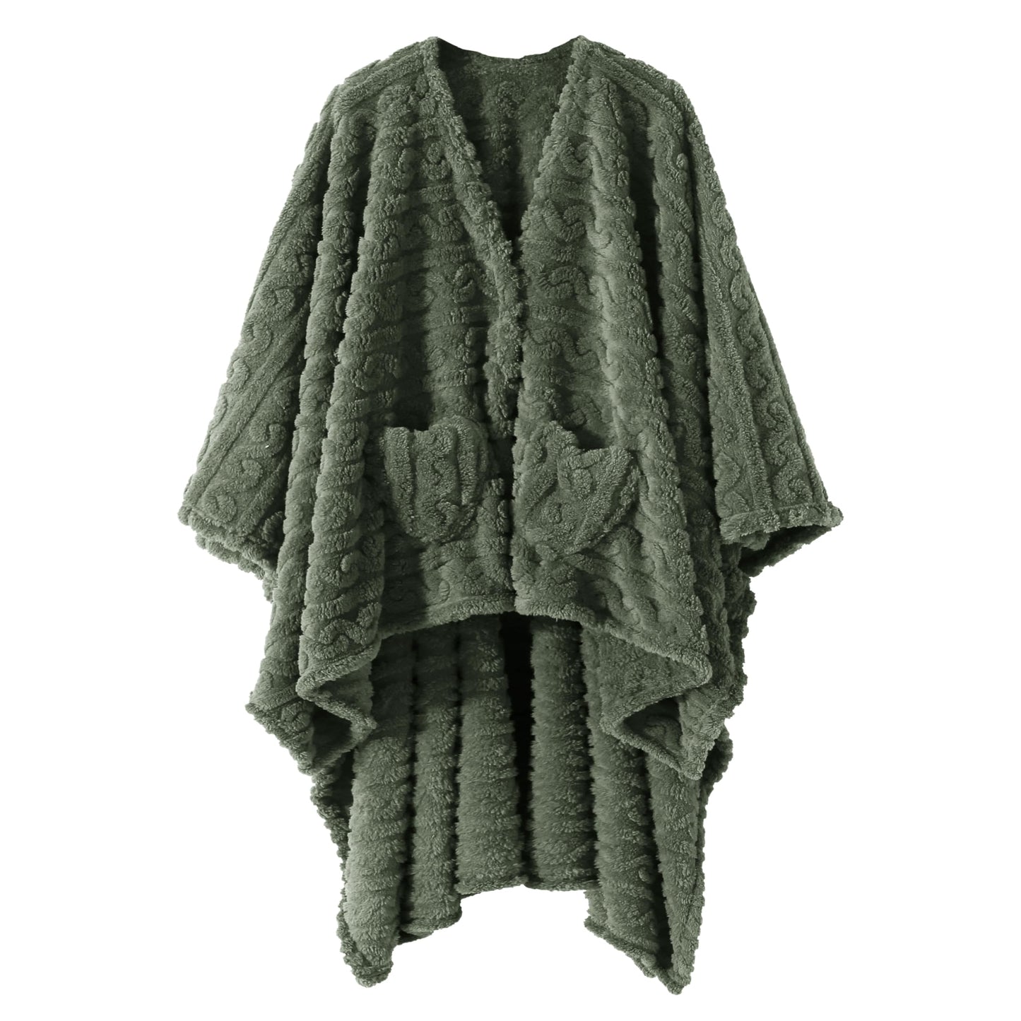Wearable Blanket Sherpa Fleece Shawl Blanket with Pockets Blanket Poncho Cape for Adults, Cozy Shawl TV Throw Blankets