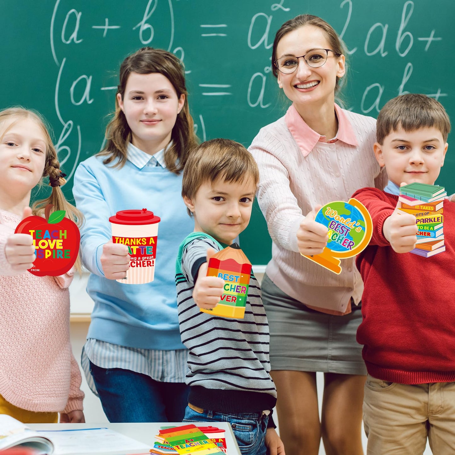 Fancy Land Teacher Gift Card Holder Back to School Teacher Appreciation Gift Cards Sleeves for Kids Students Gratitude Supplies 12Pcs