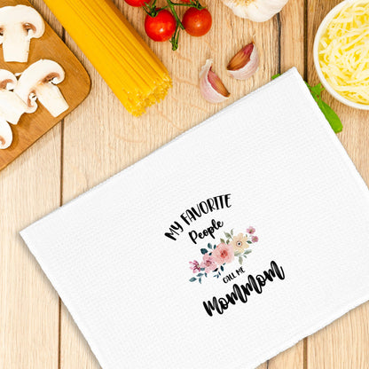 Mommom Grandma Kitchen Towels, My Favorite People Call Me Mommom Gifts for Grandma Birthday Christmas Mother's Day Mom,Floral Hand Towels Decor for Bathroom,Rustic Dish Tea Towel Home 16x24in