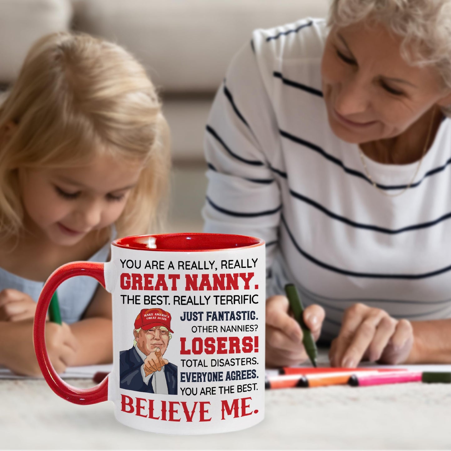 Mothers Day Gift for Nanny, Nanny Gifts for Grandma, Best Nanny Present From Granddaughter, Grandson for Christmas, Birthday, Funny Nanny Gifts Idea, Nanny Ceramic Mug 11Oz