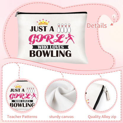 Bowling Gifts for Women Girls, Bowling Ball and Pins 20 oz Tumbler with Lid And Straw, Makeup Bag, Keychain, and Socks, Christmas Birthday Gifts for Bowlers Coach Sports Player