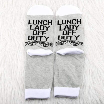 BDPWSS Lunch Lady Gift Cafeteria Worker Gift Lunch Lady Off Duty Socks Cafeteria Crew Gifts Lunch Ladys Vibes Gifts