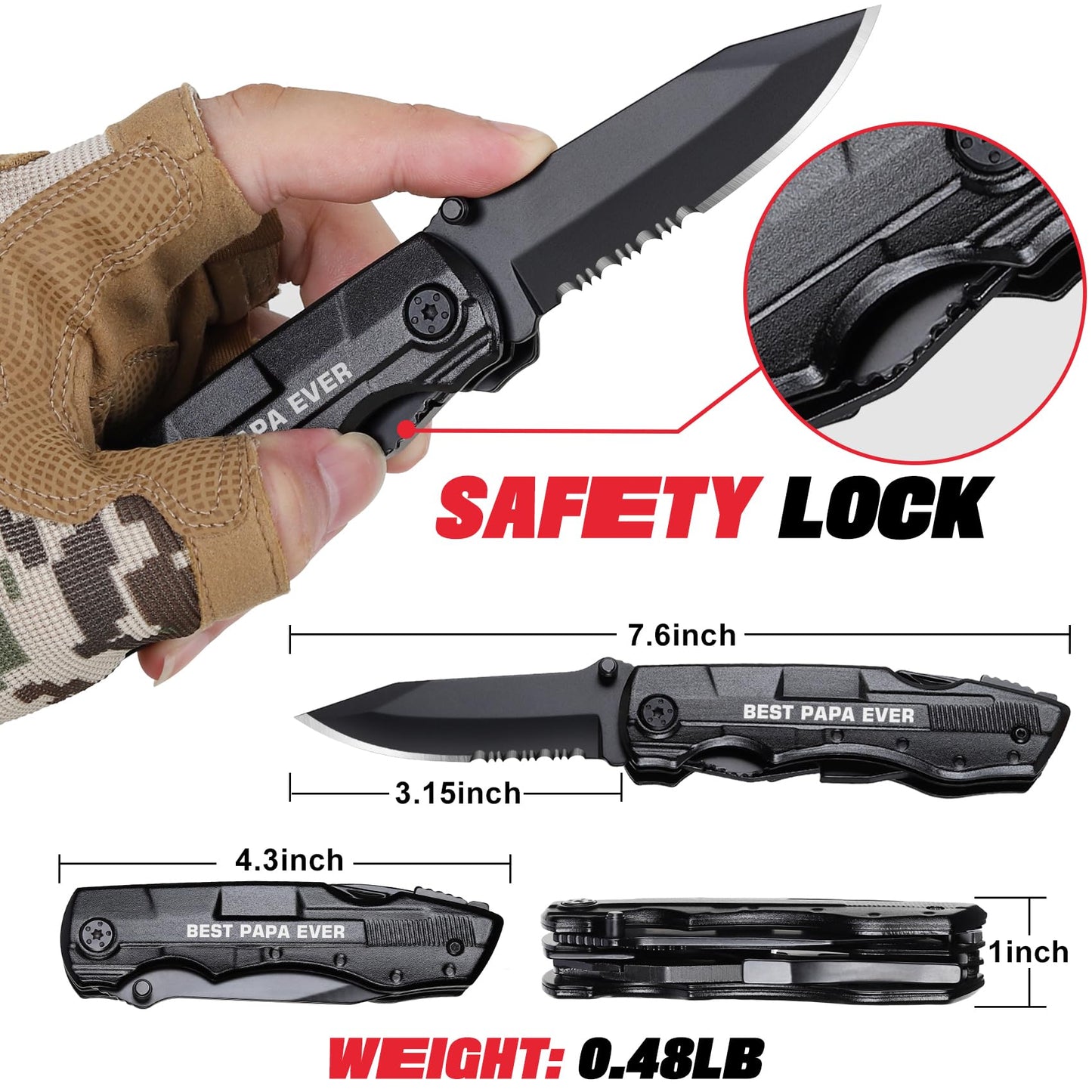 ZAVIT Gifts for Papa,BEST PAPA EVER Multitool Knife,Papa Birthday Gifts,Best Papa Gifts,Papa Gifts from Grandchildren,Gifts Ideas for Papa,Papa Fathers Day Gift,Gifts for Papa Who Wants Nothing