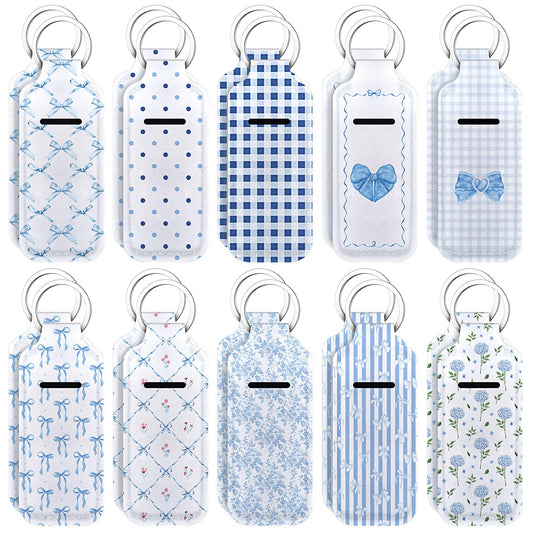 Ctosree 20 Pcs Coquette Bow Lipstick Holder Keychain Gifts Bulk Coquette Lip Balm Holder Keychain Bow Birthday Party Favors