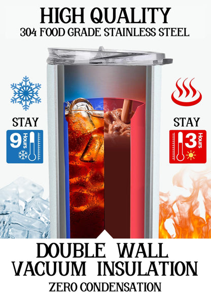 Onebttl Cheer Coach Gifts - 20oz/590ml Stainless Steel Skinny Insulated Tumbler With Straw, Lid - Gift for Cheerleading or Cheerleader Coach, Women, Her, Female
