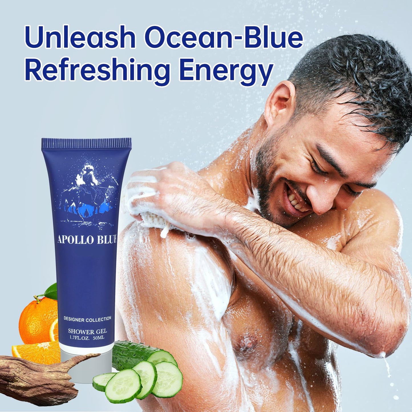 Gifts for Men,Mens Bath Set & Skincare Gift Set Basket For Him Fresh Melon & Sage Notes All Natural Skin Care Kit For Men,Travel Men's Spa Kit Gifts for Birthday Fathers Day Gift（4PCS）