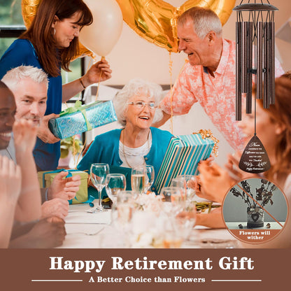Soopau Retirement Gift for Woman Men, 32" Wind Chimes Retirement Gifts, Happy Retirement Gifts for Coworker Colleague Boss Teachers Nurses Friends, Going Away Gifts Retirement Decorations