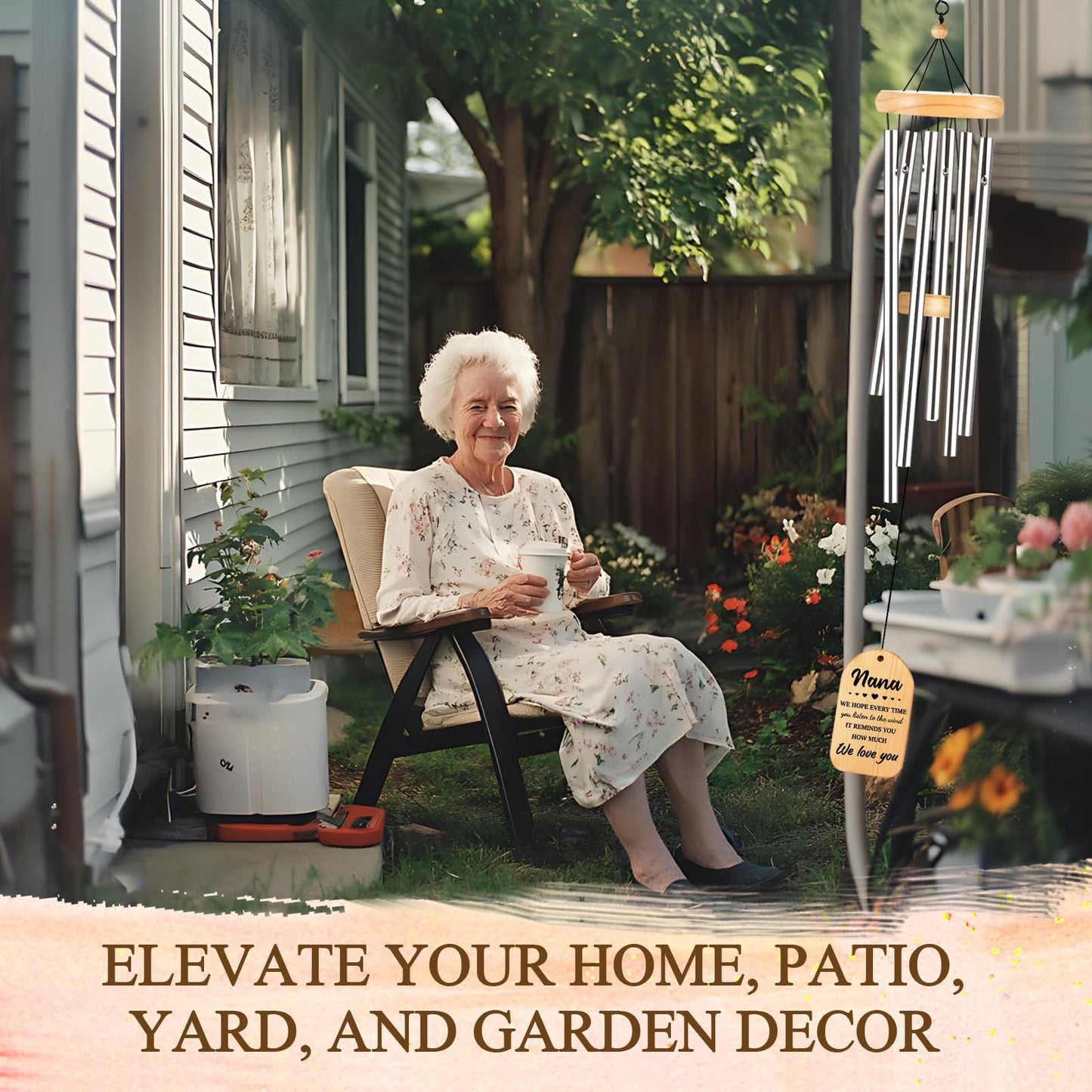 Nana Gifts, Nana Birthday Gifts, Nana Wind Chimes, Best Gift Ideas for Nana's Birthday, Christmas, Mothers Day, Grandmother Gifts from Grandkids