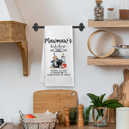 Mawmaw Maw Maw Gifts Gift for Grandma from Grandkids Grandson Granddaughter, Mothers Day Christmas Birthday Gifts for Mawmaw Women, Mawmaw's Kitchen Dish Hand Tea Towels for Kitchen, 16x24In