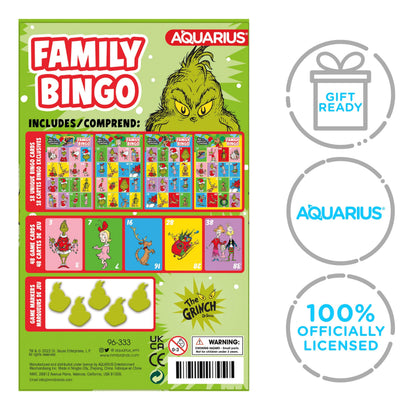 Aquarius Grinch Family Bingo Game - Officially Licensed Christmas Party Game Ages 8+, 2-18 Players - for Kids, Teens, Adults, and Families