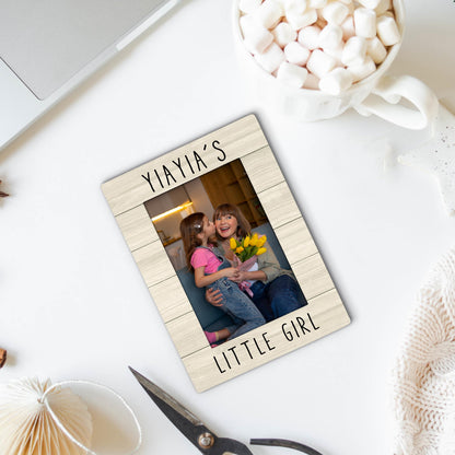 Yiayia Gifts Picture Frame 4x6, Yiayia Wooden Picture Frame, Christmas Mothers Day Birthday Gifts for Yiayias from Granddaughter, Yiayia's Little Girl Decorative Photo Frames for Desk Decor