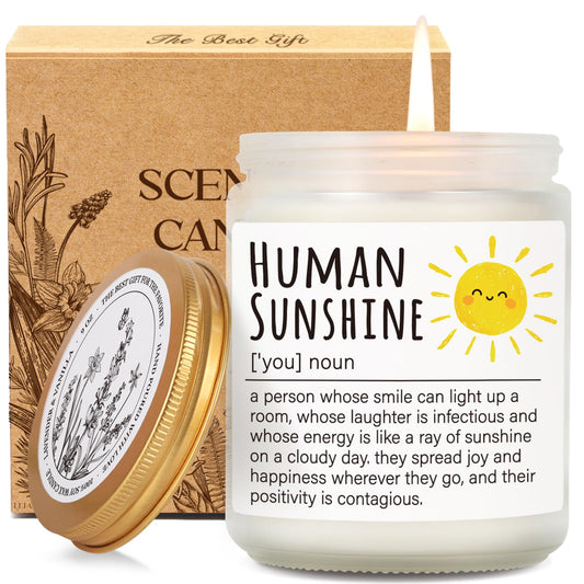 Human Sunshine Thanksgiving Candle for Women, Birthday Inspirational Appreciation Gifts to Women Boss Coworkers Teachers Nurses, Retirement Gift to Woman, Thank You Candle for Her-31