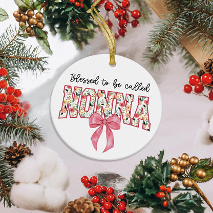 Blessed to Be Called Nonna Mothers Day Birthday Christmas Tree Ceramic Ornaments Gifts for Grandma from Grandkids, Grandma Ornaments for Christmas Tree Decorations Gifts for Nonna, 3x3Inch