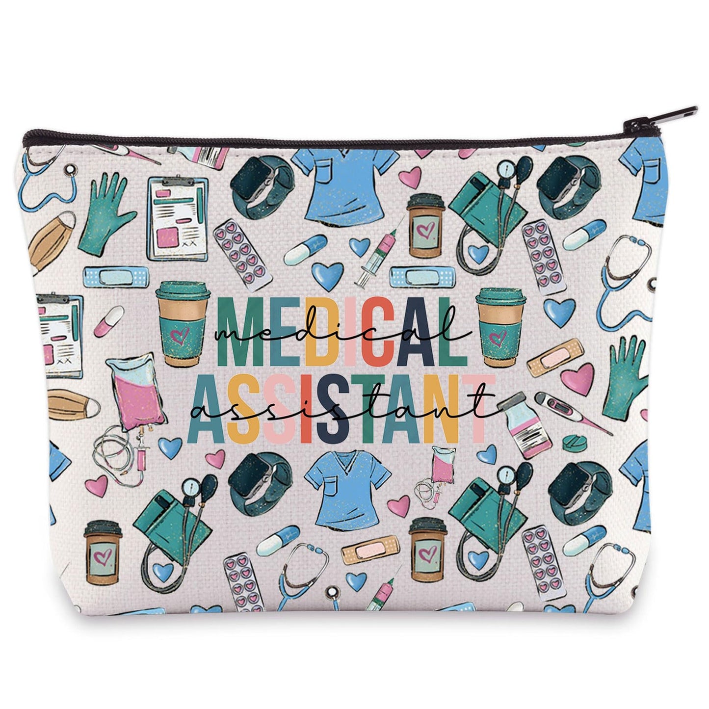 WZMPA Medical Assistant Cosmetic Bag - Graduation & Retirement Gift, Nurse & Medical Assistant Makeup Zipper Pouch
