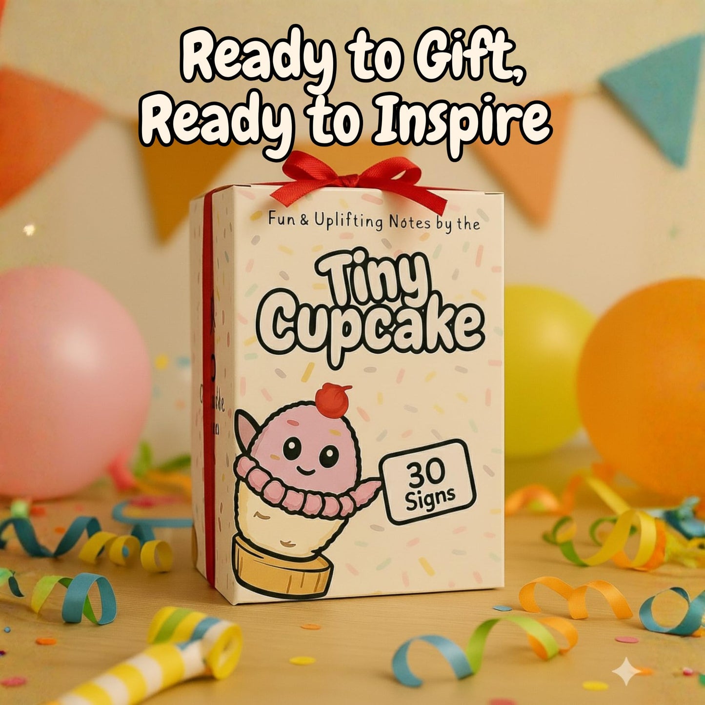 Emotional Support Gifts for Women - Positive Crochet Cupcake W/ 30 Uplifting Affirmation Cards | Birthday Gift for Women Friendship, Best Friend, Bestie, Teen Girls, Classmates, Daughter Birthday