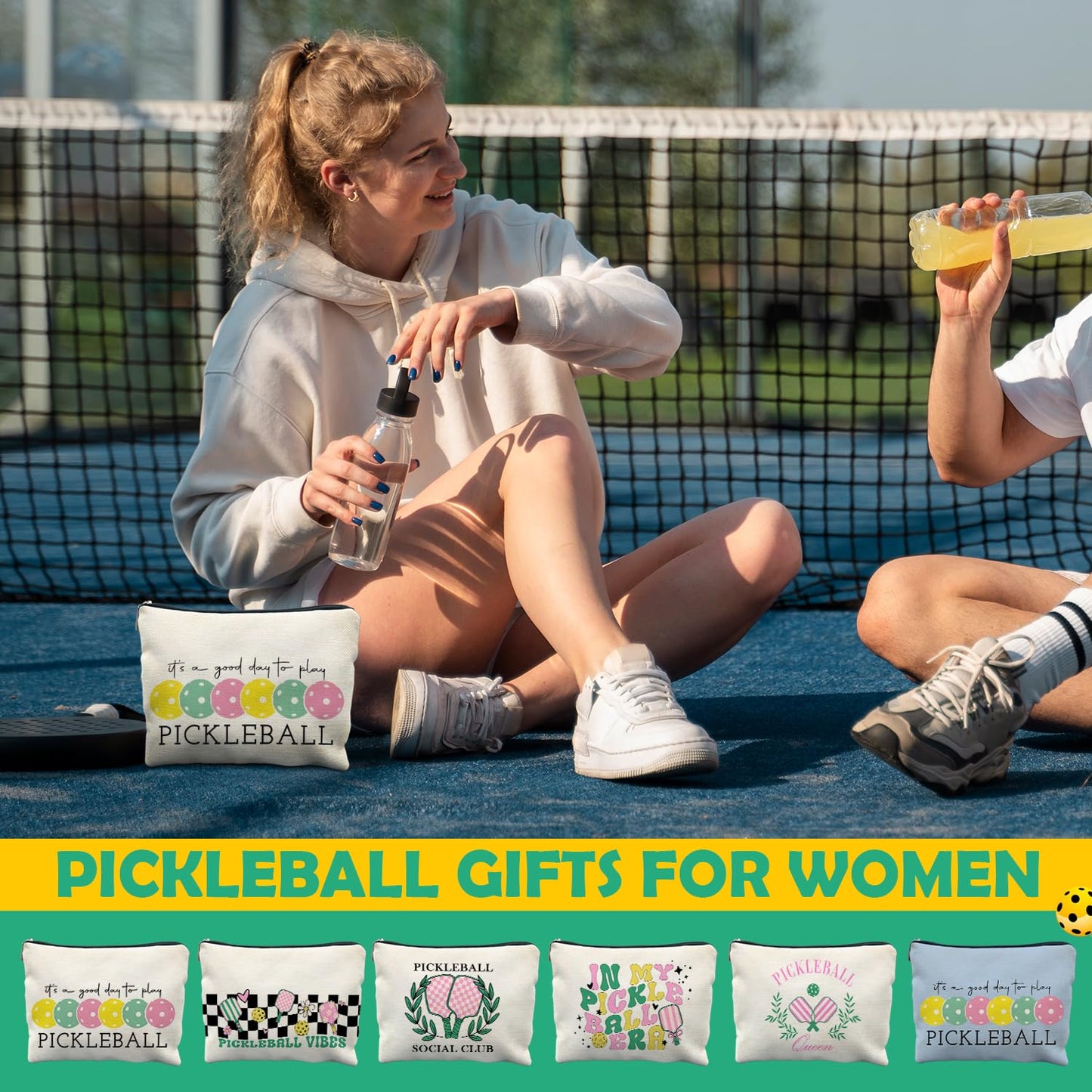 Pickleball Gifts for Women, Pickleball Makeup Bag Cosmetic Pouch, Pickleball Accessories Women