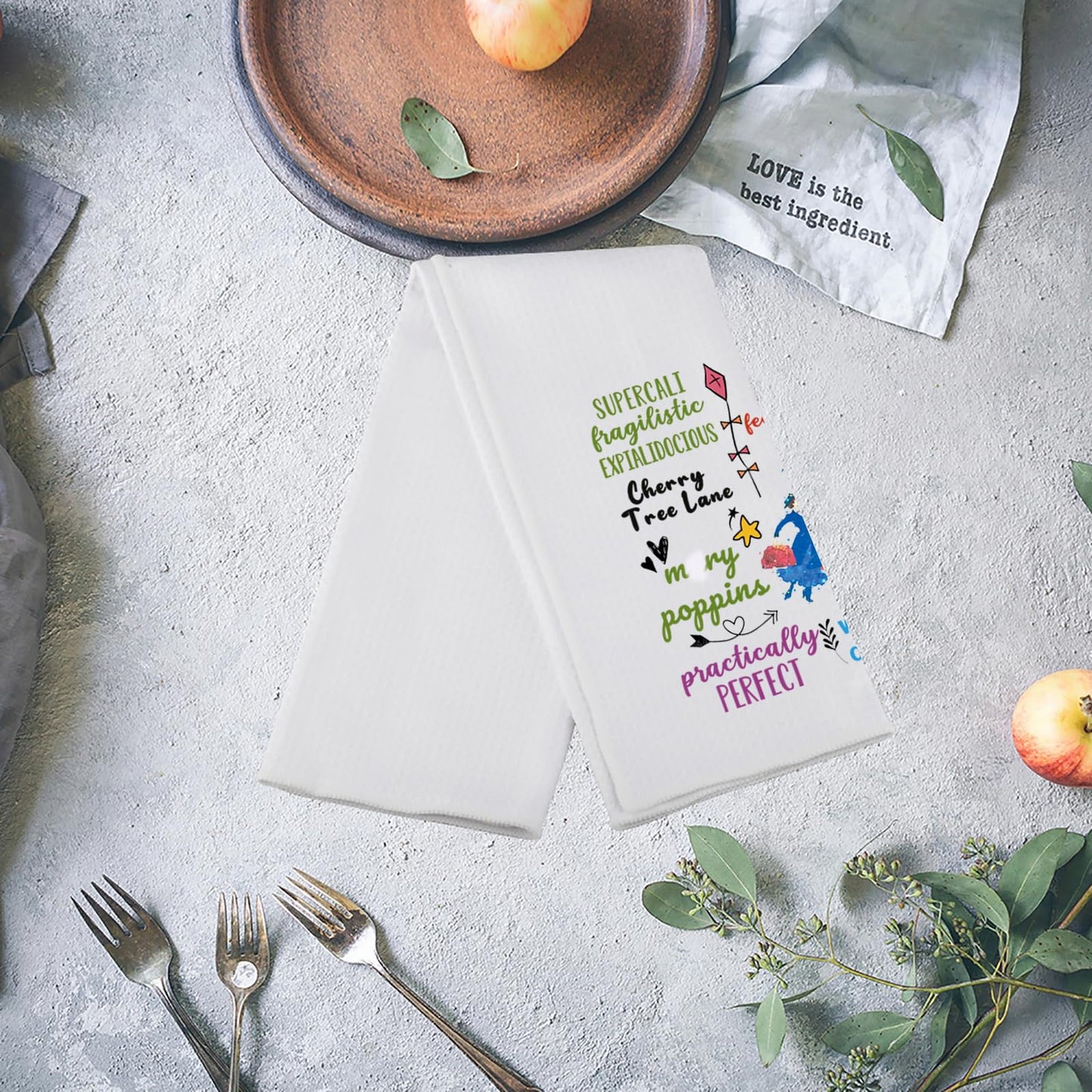 MNIGIU Marry Musical Inspired Gift Poppins Musical Kitchen Towel Theater Musical Fans Housewarming Gift (Supercali Towel)