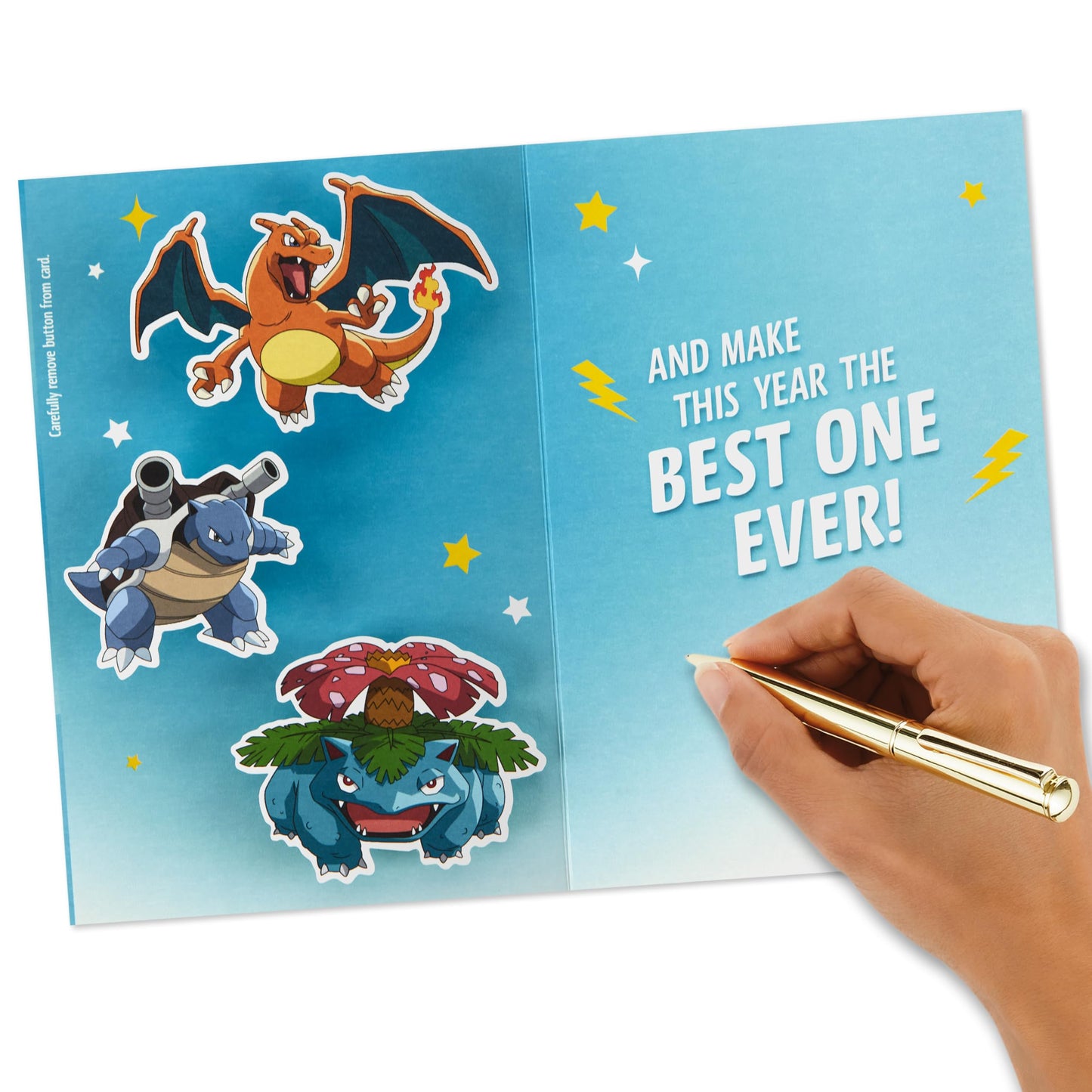 Hallmark Pokémon Kids Birthday Card with Button (Celebrate Like a Champion) for Son, Daughter, Grandchild