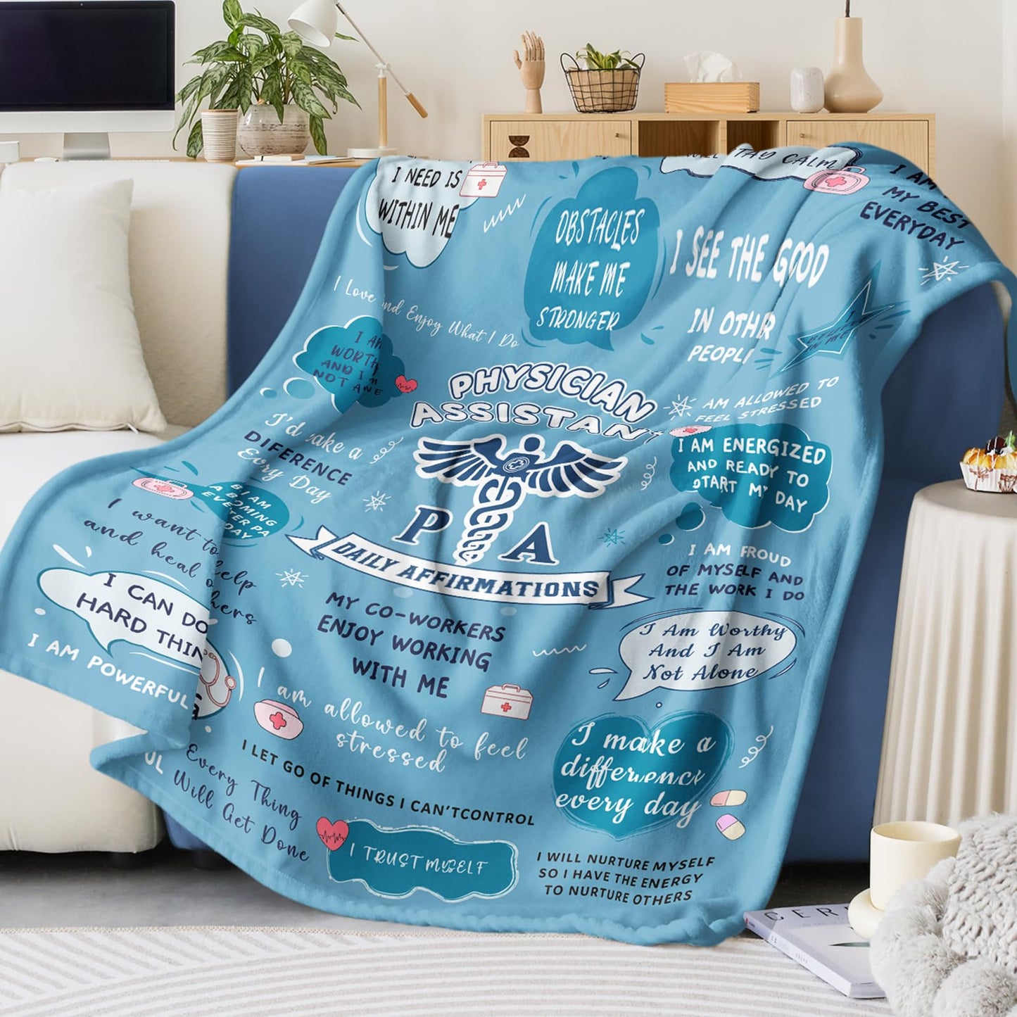 Physician Assistant Week Gifts, Physician Assistant Gifts for PA Week, Best Physician Assistant Throw Blanket 60"X 50" Inch, Funny Birthday Christmas PA Gifts for Women Students Coworkers Friends