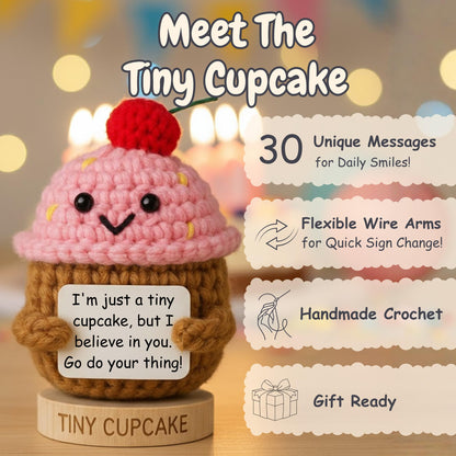 Emotional Support Gifts for Women - Positive Crochet Cupcake W/ 30 Uplifting Affirmation Cards | Birthday Gift for Women Friendship, Best Friend, Bestie, Teen Girls, Classmates, Daughter Birthday