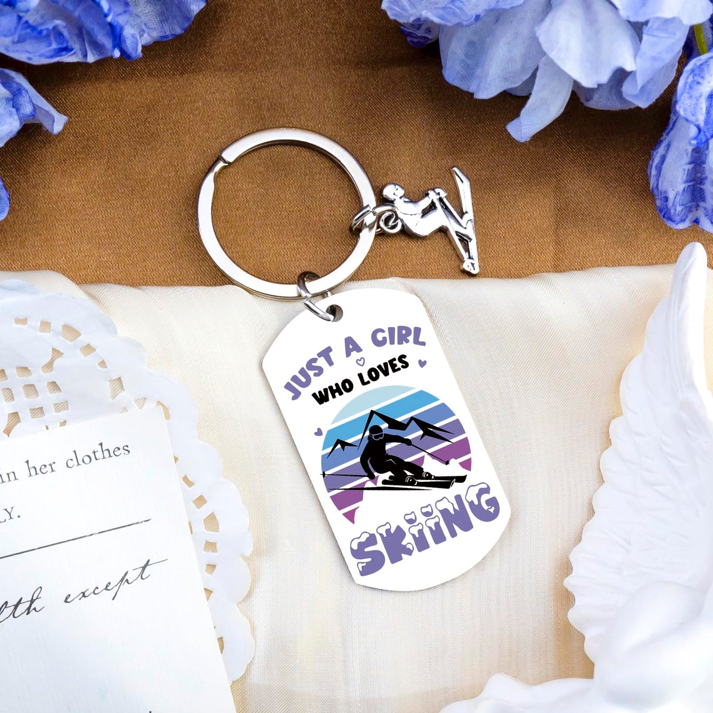 Ski Gifts for Women Snowboarding Gifts Keychains Ski Accessories for Women Daughter Sister Friend Girl Skier Lover Birthday Christmas Stocking Stuffers for Skiers Cute Sking Stuff Keyring