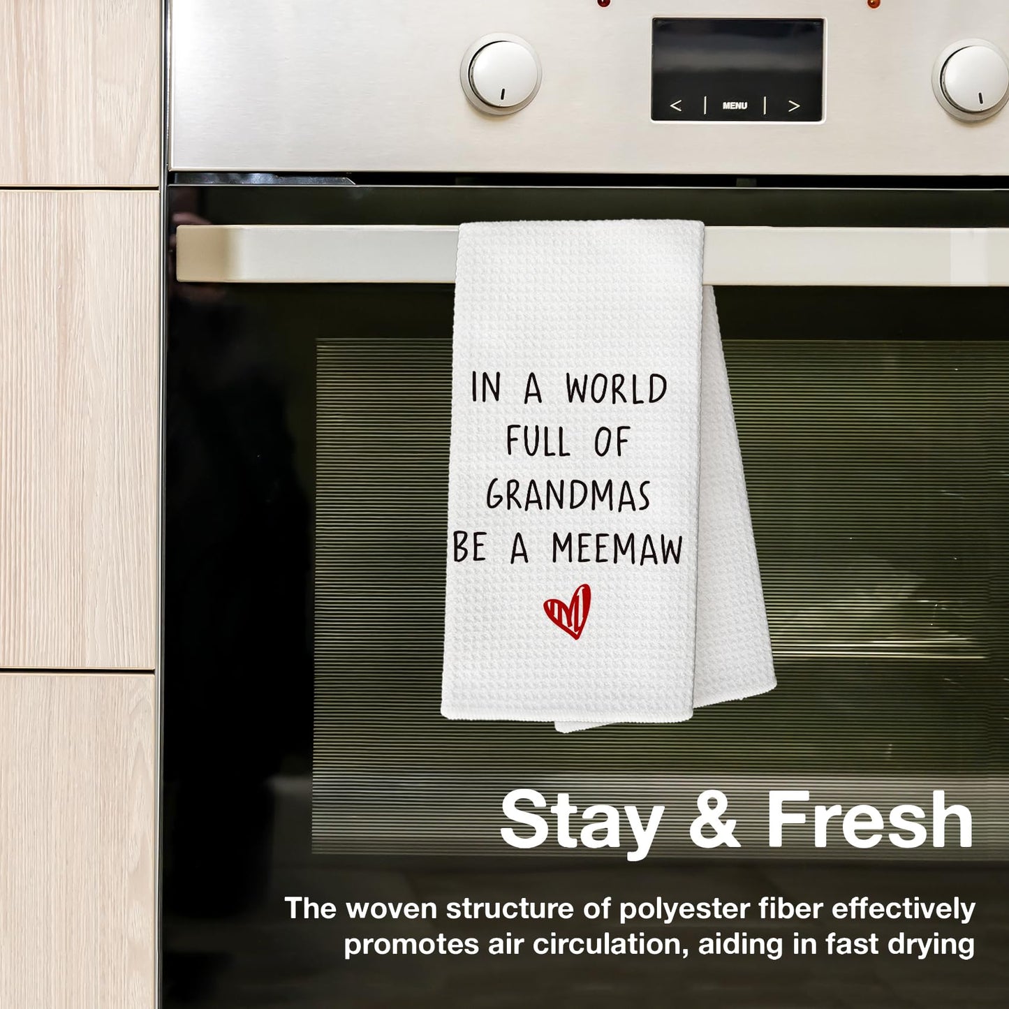 Funny Meemaw Gifts Kitchen Towels, for Grandma, Pregnancy Announcement Gifts for Grandma, in A World Full of Grandmas Be A Meemaw Tea Kitchen Hand Towels 16x24 Inch