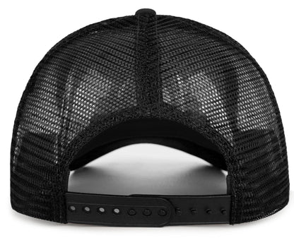 Great for Grandpa, Papa Gifts from Grandkids - Black Trucker Hat with Vintage Leather Patch