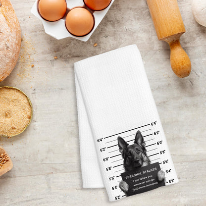 Funny German Shepherd Kitchen Towels, German Shepherd Gifts for Women Men, Black and White Dog Mugshot Decorative Dish Hand Tea Towels for Bathroom Kitchen, 16x24 Inch