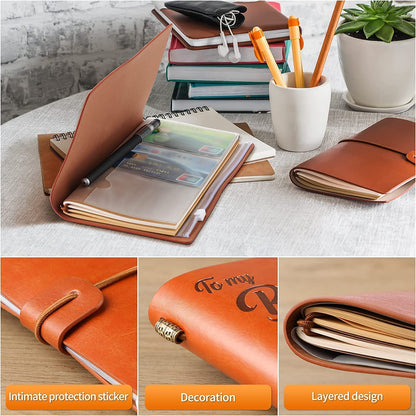 Granddaughter Birthday Gifts from Grandma Grandpa, To My Granddaughter Leather Journal, 140 Page Refillable Journal, Unique Christmas Birthday Gifts for Granddaughter from Grandparents