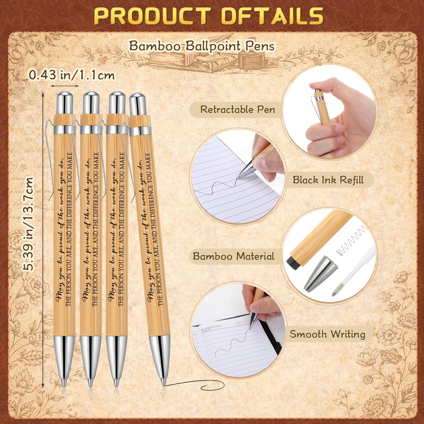 Marspark 15 Set Chaos Coordinator Employee Appreciation Gifts Inspirational A5 Leather Notebooks with Pens Thank You Gifts for Graduation Men Women Teacher Manager Boss Father's Day