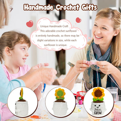 MBL Teacher Appreciation Gifts for Women - Thank You Sunflower Crochet Flower Teacher’s Day Retirement Inspirational Graduation Gift for Teachers Boss Lady Assistant Principal Coworker Supervisor