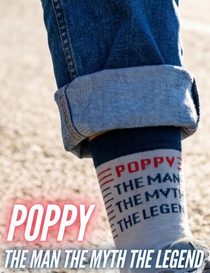 InnoBeta Fathers Day Poppy Gifts Socks, Poppy Gifts for Grandpa, One Size Crew Socks