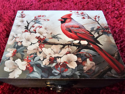 RK Collections Cardinal Trinket Box Small Jewelry Keepsake Box | Bird lovers Gift Idea, Animals Ornaments for Girls, Women, Gift Idea, for Home Décor (3CRS)