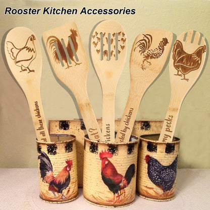 Chicken Wooden Spoons for Cooking Mothers Day Chicken Decor Chicken Kitchen Accessories Rooster Kitchen Decor Farmhouse Chicken Stuff Mothers Day Chicken Gifts for Women