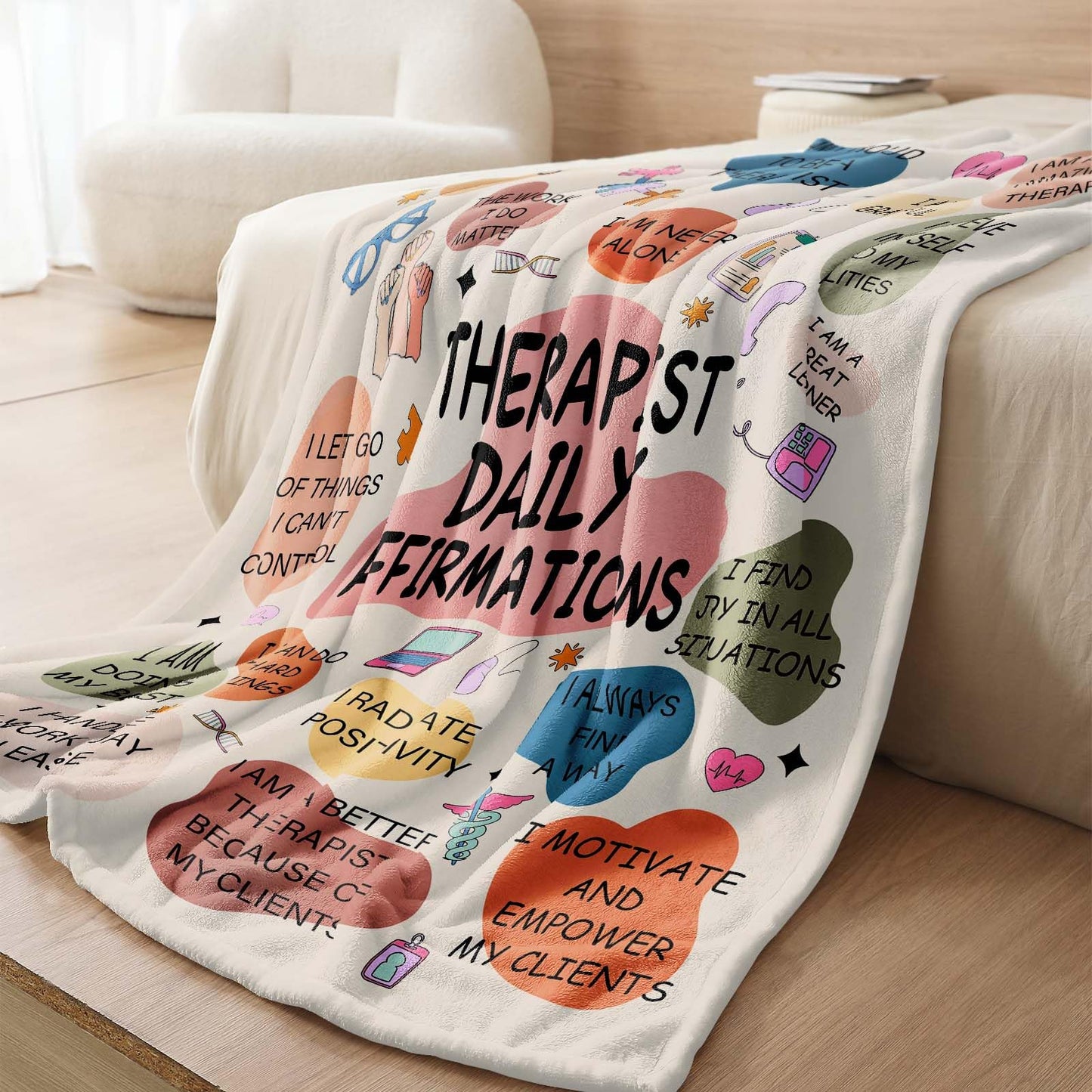 Therapist Gifts Blanket,Respiratory Physical Speech Massage Occupational Mental Health Therapist Gifts,Birthday Christmas Appreciation Thank You Gifts for Therapist,Therapist Throw Blanket 60inx50in