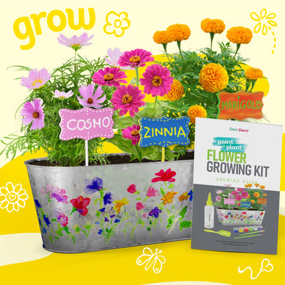 Dan&Darci Paint & Plant Flower Growing Kit for Kids - Gift Ideas Age 5 6 7 8-12 Year Old Girl - Birthday Crafts Gifts for Girls & Boys, Fun Gardening Kits, Art Projects for Ages 5-12 Years