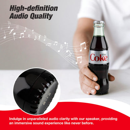 Official Diet Coke Bottle Shaped Bluetooth Speaker – Portable Wireless Speaker with Bluetooth 5.0, Deep Bass, AUX Input, Long Battery Life – Loud HD Sound for Home, Travel, Party & Outdoor Use