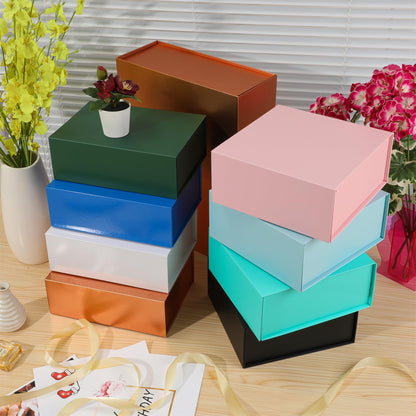 Green Gift Box,13x11x5.3 Large Gift Boxes With Lids For Presents Includes Ribbon And Diy Printable Sticker Paper,Bridesmaid Proposal Box,Magnetic Gift Box For Birthday,Wedding,Graduation