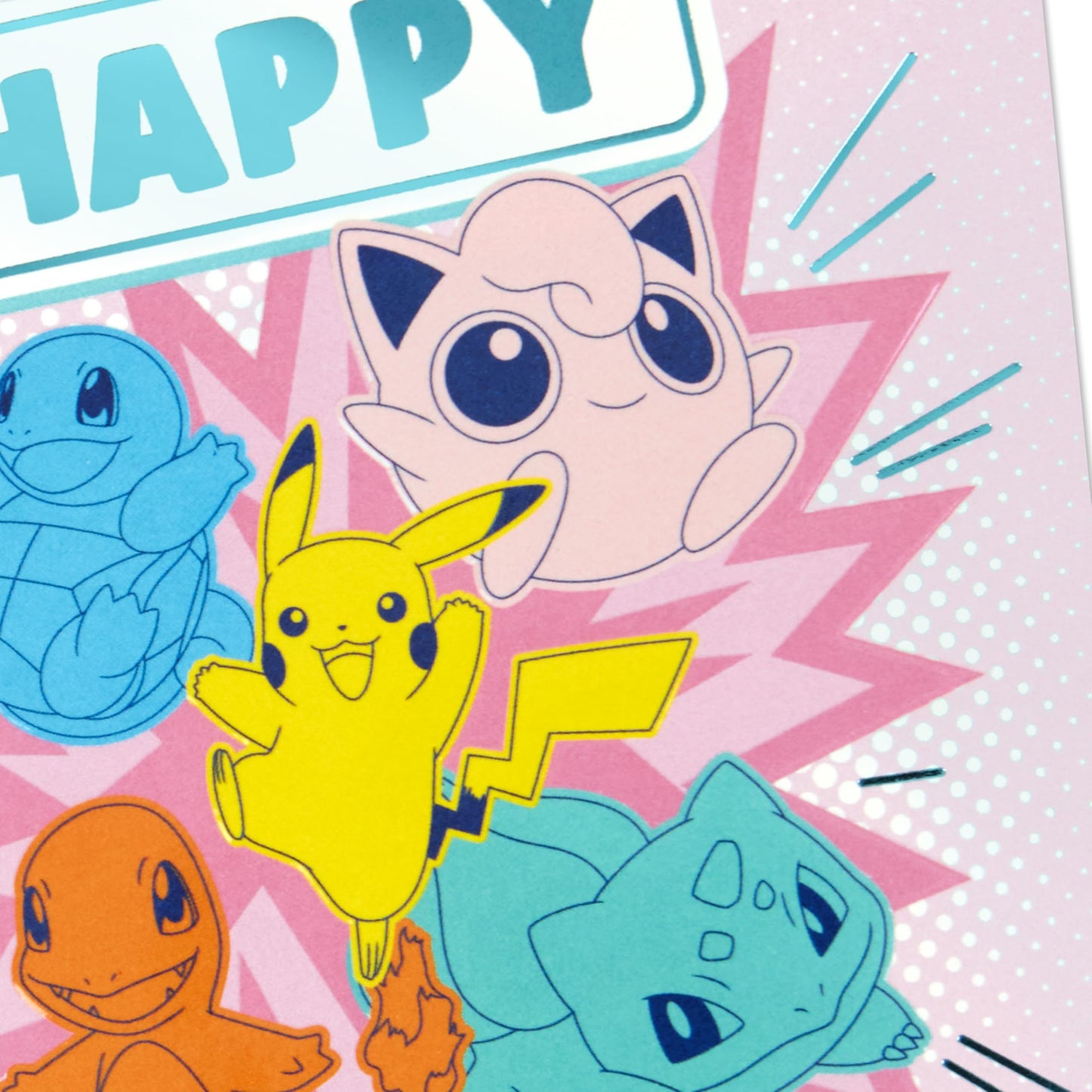 Hallmark Pokémon Birthday Card for Kid (A Champion's Heart) Charmander, Squirtle, Pikachu
