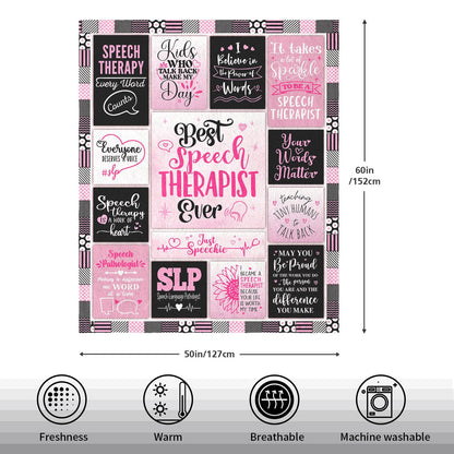 Speech Therapist Gift for Women, Speech Pathologist Gifts, SLP Gifts, Speech Language Pathologist Gift, Speech Therapy Gifts for Therapist, Gift for Speech Therapists Throw Blanket 60" x 50"