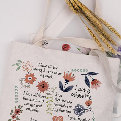 MAOFAED Midwife Canvas Tote Bag For OB Nurse, Obstetrician, Gynecologist Thank You Gift