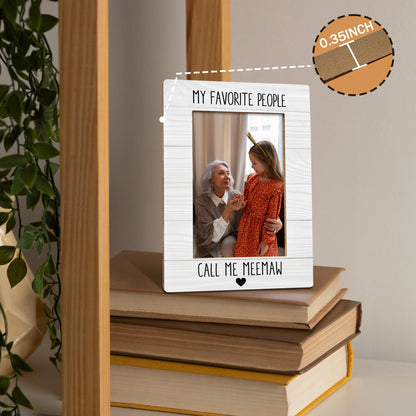 Meemaw Picture Frames, Gifts for Grandma, Mothers Day Birthday Gift for Grandma Nana Wooden Photo Frames, My Favorite People Call Me Meemaw Picture Photo Frame forDesk Table 4X6 Photos
