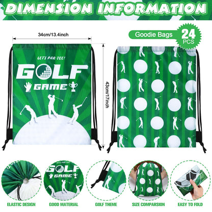 Eccliy 24 Pcs Golf Drawstring Bag Sports Gym Drawstring Golf Goodie Favor Gift Sack Bags for Adults