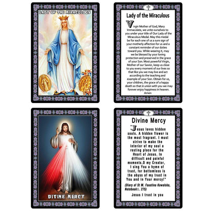 ESNOY Catholic Prayer Cards, Prayer Cards Catholic Saints Set of 10 Holy Prayer Cards, Catholic Religious Gifts for Women, Men, Mother, Father, Godfather, Godmother Gifts from Godson Goddaughter