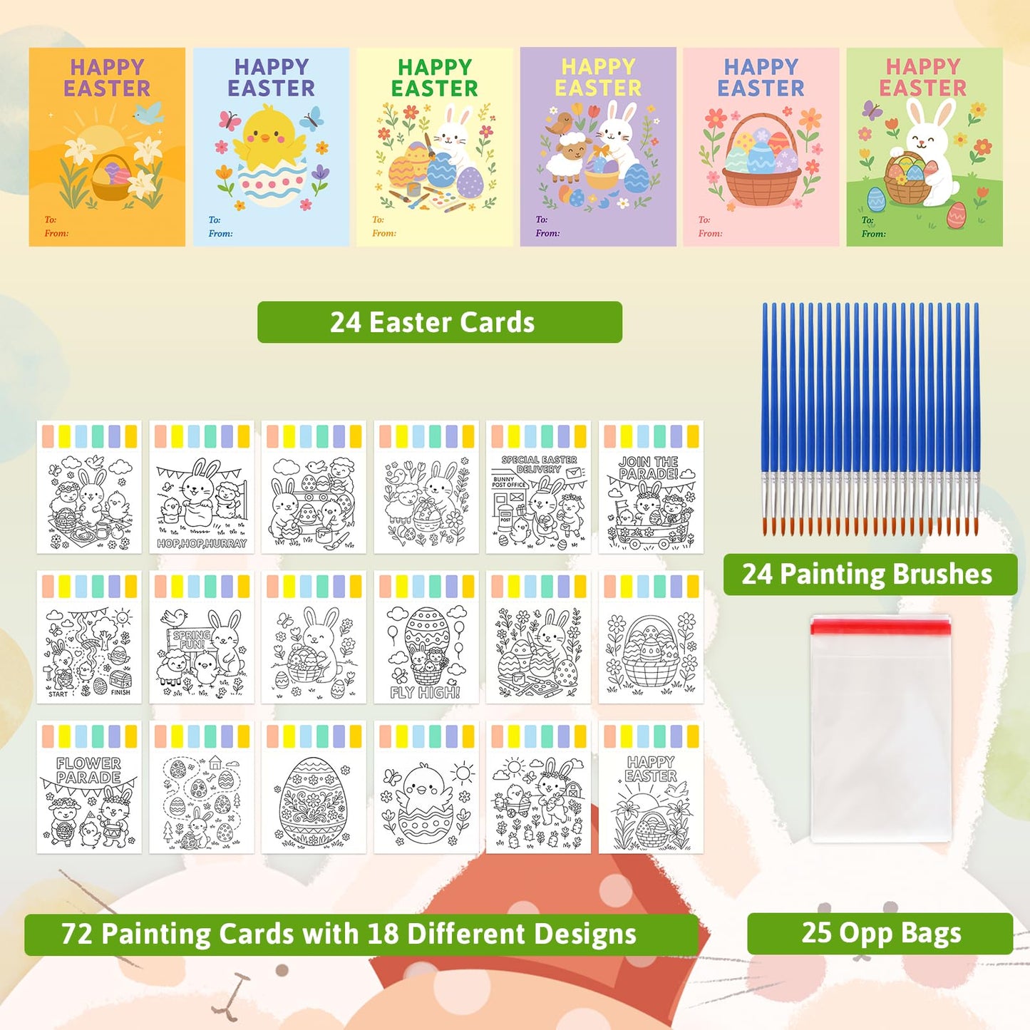 Fancy Land 24 Pack Easter Gifts for Kids Water Coloring Book Paint with Water Books Easter Crafts for Classroom School Art Activities Party Favors Basket Stuffers